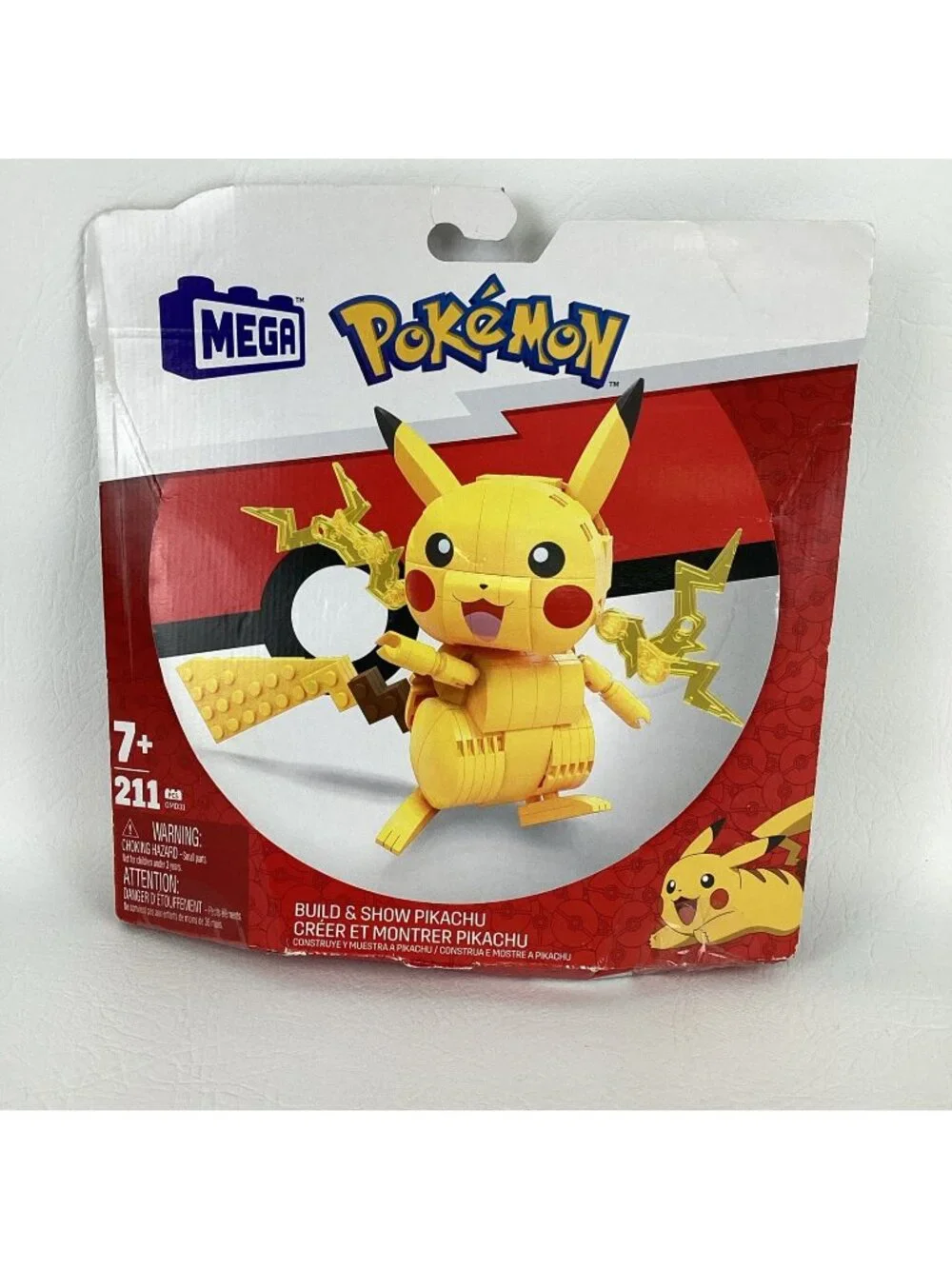 Mega Pokemon Build & Show Pikachu Poseable Figure Building Set Complete Sealed